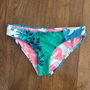 Maaji Tropical Teal and Coral Bikini Bottom